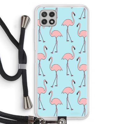 Anything Flamingoes: Samsung Galaxy A22 4G Transparant Hoesje met koord