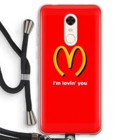 I'm lovin' you: Xiaomi Redmi 5 Transparant Hoesje met koord