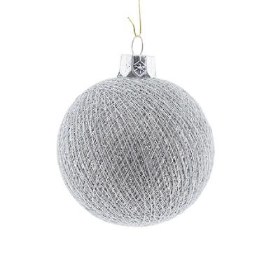 Cotton Balls kerstballen - zilver - Dia 6,5 cm - Kerstversiering - decoratie Cotton Balls kerstballen - zilver - Dia 6,5 cm - Kerstversiering - decoratie