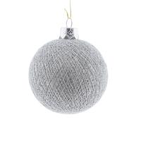 Cotton Balls kerstballen - zilver - Dia 6,5 cm - Kerstversiering - decoratie