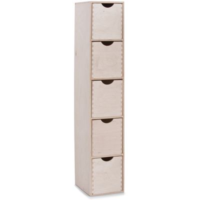 Kantoor organizer ladeblok - 5 lades - 21 x 18 x 87 cm - hout