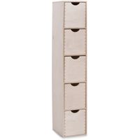 Kantoor organizer ladeblok - 5 lades - 21 x 18 x 87 cm - hout - thumbnail