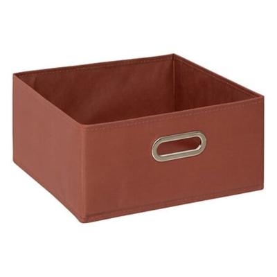 Opbergmand/kastmand - terracotta - linnen - 14 liter - 31 x 31 x 15 cm - Opbergbox - Vakkenkast