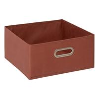 Opbergmand/kastmand - terracotta - linnen - 14 liter - 31 x 31 x 15 cm - Opbergbox - Vakkenkast