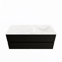 MONDIAZ VICA-DLUX 120cm badmeubel onderkast Urban 4 lades. Inbouw wastafel CLOUD rechts zonder kraangat, kleur Ostra.