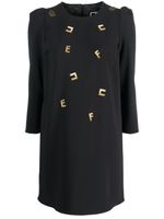 Elisabetta Franchi robe courte à plaque logo - Noir