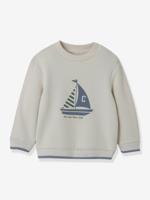 Sweater zeilboot baby biologisch katoen CYRILLUS ecru