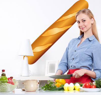 Sticker keuken afbeelding stokbrood