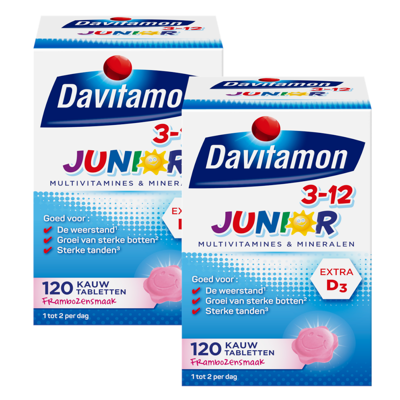Davitamon Junior 3+ Kauw Vitamines Framboos