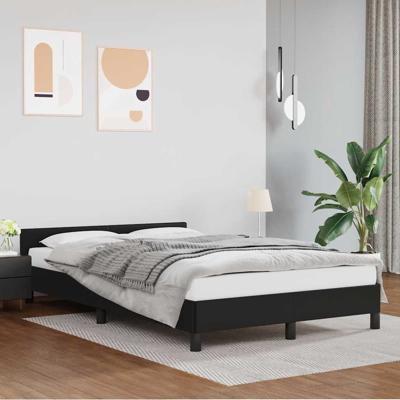 Bedframe met hoofdeinde zonder matras 120x200 cm zwart