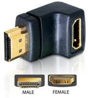 Delock 65071 Adapter HDMI male naar HDMI female 90° naar beneden - thumbnail