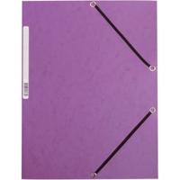 Q-CONNECT elastomap, A4, 3 kleppen en elastieken, karton, paars