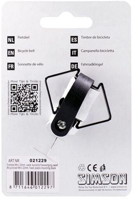 Simson fietsbel mini 32mm zwart Simson fietsbel mini 32mm zwart