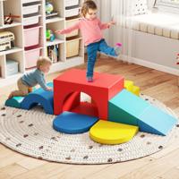 7-delig Klimblokset van Schuim Soft Speel-gym Van PU-leer Klimstructuur Multikleur 7-delig Klimblokset van Schuim Soft Speel-gym Van PU-leer Klimstructuur Multikleur