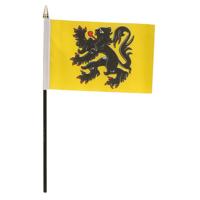 Vlaanderen - mini vlaggetje van 10 x 15 cm op stokje - Landen vlag - H27 cm
