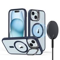 iPhone 15 Snap-and-Stand Charging Bundle - Clear Dark Blue