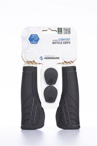 Herrmans line dd36 - ergonomisch verstelbaar fiets handvat (125mm) - zwart/grijs