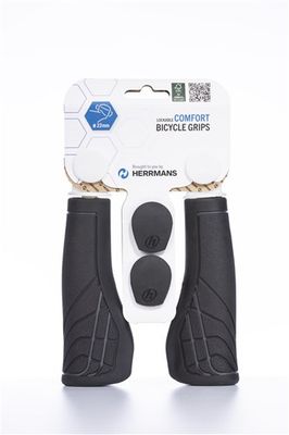 Herrmans line dd36 - ergonomisch verstelbaar fiets handvat (125mm) - zwart/grijs