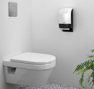 Katrin 104582 toiletpapierhouder Zwart, Wit Kunststof Dispenser voor toiletpapierrollen
