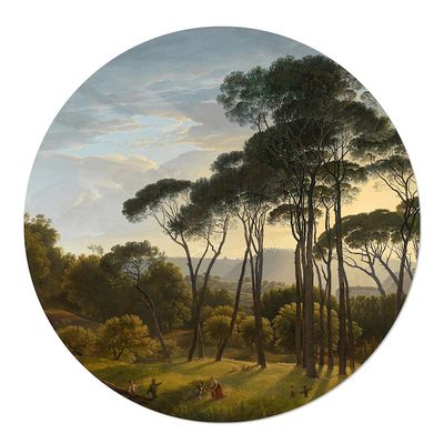 Behangcirkel Italiaans landschap met Parasoldennen 195 Airtex