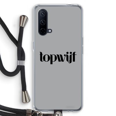 Topwijf Grijs Zwart: OnePlus Nord CE 5G Transparant Hoesje met koord