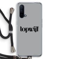 Topwijf Grijs Zwart: OnePlus Nord CE 5G Transparant Hoesje met koord