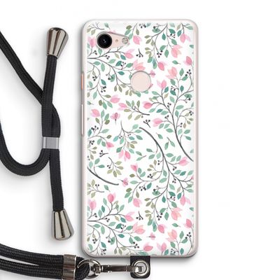 Sierlijke bloemen: Pixel 3 Transparant Hoesje met koord