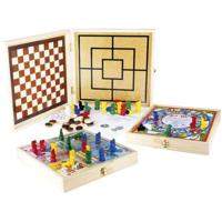 JEUJURA Wooden Box 100 Traditionele bordspellen