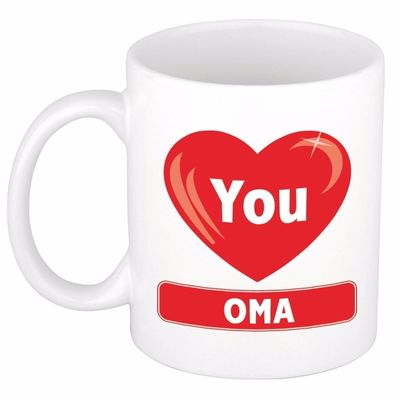 Hartje I love you Oma mok / beker 300 ml