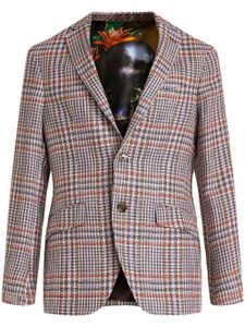 ETRO blazer boutonné à carreaux - Rouge