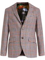 ETRO blazer boutonné à carreaux - Rouge