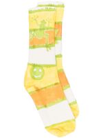 Collina Strada chaussettes rayées à logo Teddy - Jaune