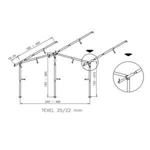 Campking Voortentframe Texel L - Staal