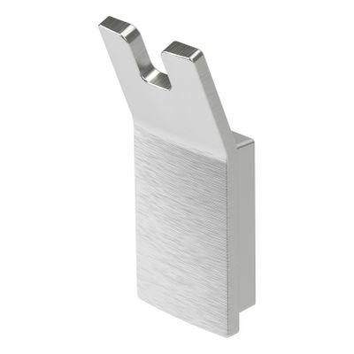 Handdoek haak Aline | Wandmontage | 3.6 cm | Dubbel haaks | Aluminium geborsteld