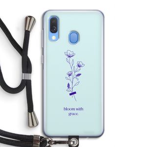 Bloom with grace: Samsung Galaxy A40 Transparant Hoesje met koord