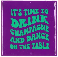 Daan Kromhout Design tegeltje keramiek it's time to drink 10x10cm paars