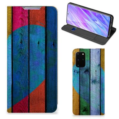 Samsung Galaxy S20 Plus Book | Wallet Case | Wood Heart - Cadeau voor je Vriend