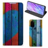Samsung Galaxy S20 Plus Book | Wallet Case | Wood Heart - Cadeau voor je Vriend