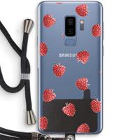 Framboosjes: Samsung Galaxy S9 Plus Transparant Hoesje met koord - thumbnail