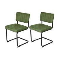 Feel Furniture - Luxe stoel - Ribbon - Groen - 2 stuks