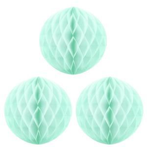 Papieren kerstballen - 3x - mintgroen - 10 cm - kerstversiering