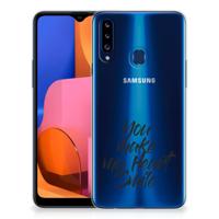 Samsung Galaxy A20s | Siliconen hoesje | met naam Heart Smile