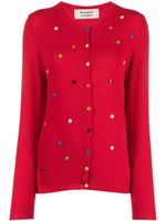 alessandro enriquez button-embellished wool-blend cardigan - Rouge