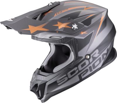 SCORPION VX-16 Evo Air Patriot, Motorcross helm, Mat Zilver-Zwart-Koper