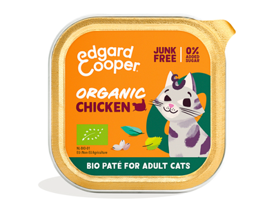 Edgard & Cooper biologisch kip paté kat natvoer kuipjes 16 x 85gr