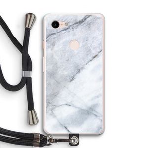 Witte marmer: Pixel 3 XL Transparant Hoesje met koord