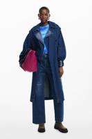 Denim trenchcoat - BLUE - XL