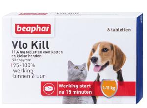 Beaphar Vlo Kill+ Kat en Hond tot 11kg - 6tbl