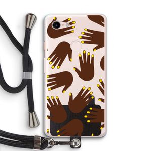 Hands dark: Pixel 3 XL Transparant Hoesje met koord