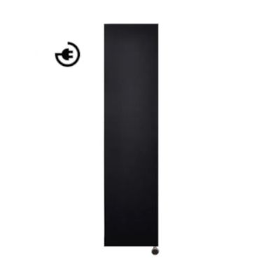 Radiator Sanicare Denso 180 x 40 cm. Mat Zwart Met Thermostaat Chroom Rechtsonder Sanicare